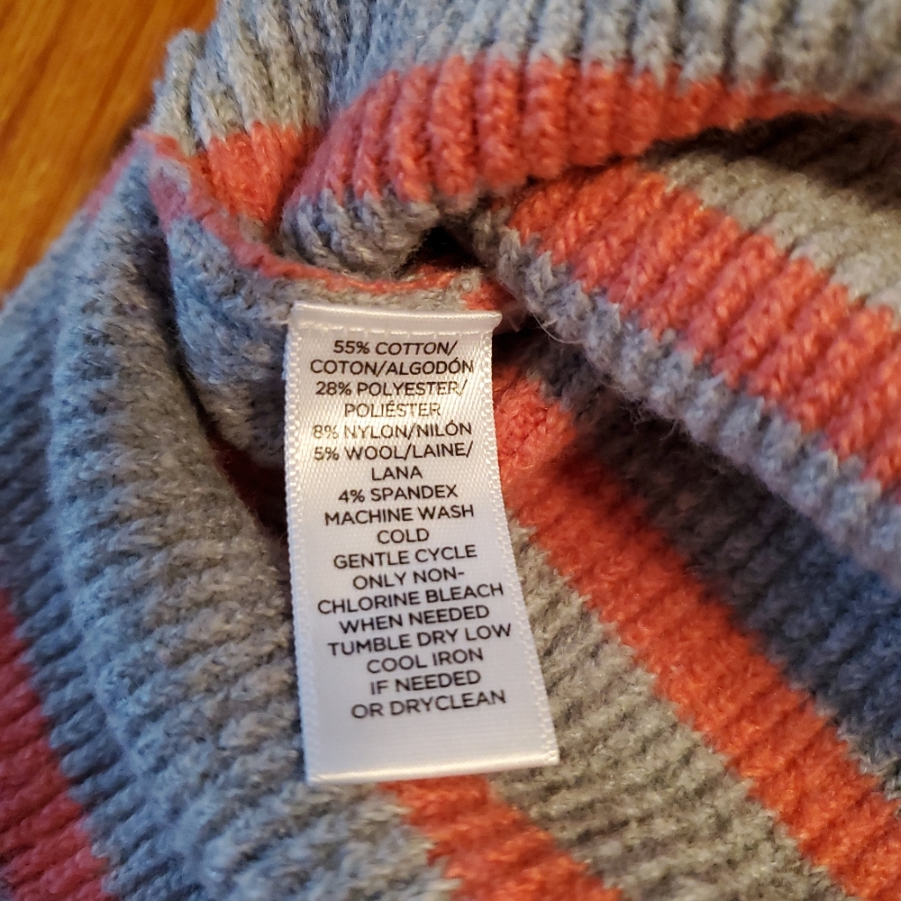 LOFT Ribbed Striped Mock Neck Sweater - Picture 4 of 6